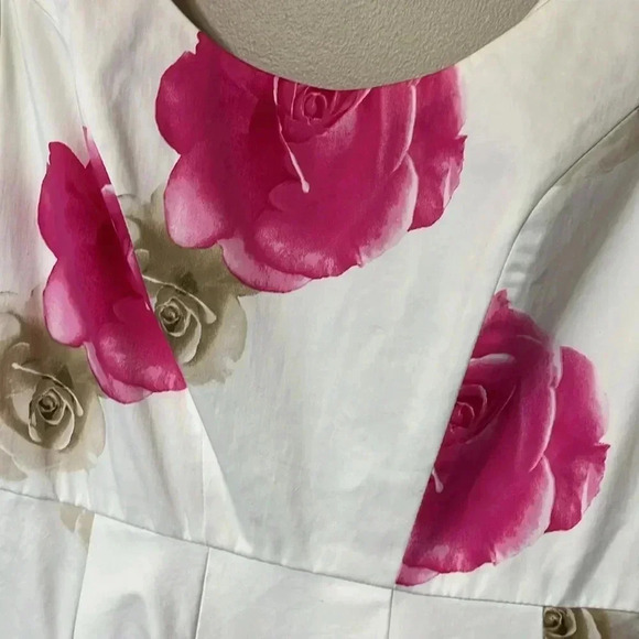 Calvin Klein Bouffant Floral‎ Dress Midi Party Wedding Guest Easter Garden Girl - Picture 9 of 14